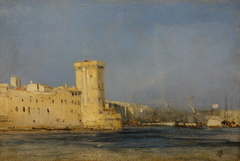 The old Harbor of Marseille by Eugène Isabey