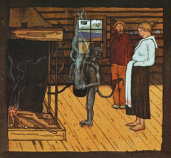 The Poor Devil by the Fire ; The Devil by the Pot by Hugo Simberg