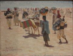 Tirailleurs sénégalais en arrière-garde, esquisse by Marius Perret