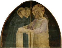 Cristo pellegrino accolto da due domenicani by Fra Angelico