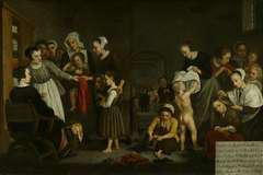 Het kleden der wezen-Dressing the orphans in the Diaconal Orphanage (Dressing the orphans in the Diaconal Orphanage) by Jan Victors