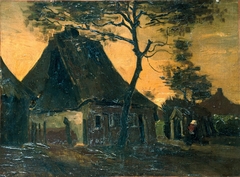 Farmhouse with trees / Cottage with Trees by Vincent van Gogh