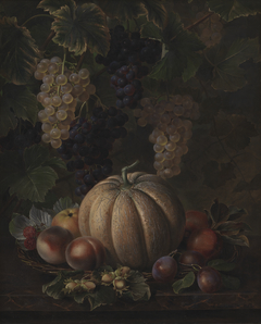 Various Fruits, including Melon and Grapes by Johan Laurentz Jensen