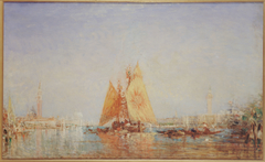 Venise, Trabaccolo à la voile jaune by Félix Ziem