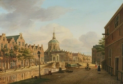 View of the Korte-Mare in Leiden, looking South by Paulus Constantijn la Fargue