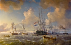 View on the fleet of Vlissingen by Théodore Gudin