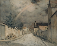 Village Street with a Rainbow by Jean-Charles Cazin