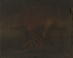 Volcanic eruption, Ile de Bourbon (?) by Attributed to Arthur Grunaud