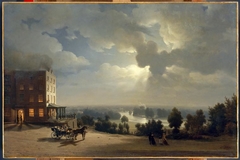 Vue de la campagne de Richmond, effet de clair de lune by Hippolyte Sebron