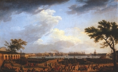 Vue du port de Toulon, le Port-Neuf pris à l'angle du Parc d'artillerie by Claude-Joseph Vernet