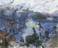 Walchensee, Berge in Wolken by Lovis Corinth