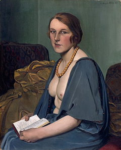 Woman reading nude by Félix Vallotton