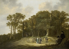 Wooded Landscape with an Artist by Aelbert Cuyp