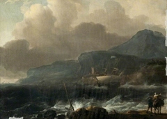 A Dutch Ship Clawing off a High Coast in a Gale by Ludolf Bakhuizen