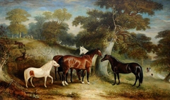 A Group of Ponies in the Park by John Ferneley