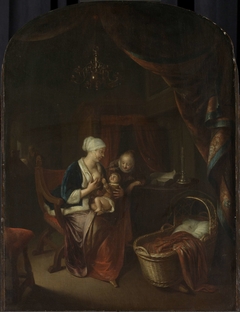 A mother giving her child the breast by Domenicus van Tol