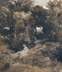 A Nymph at the Fountain (Pan, Chasing a Nymph) by Arnold Böcklin