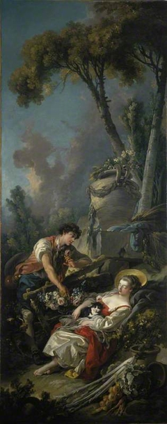 A Pastoral Scene ('La Jardiniere Endormie') by François Boucher