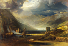 A Scene on the Coast, Merionethshire - Storm Passing Off by Copley Fielding