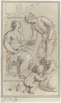 Allegorie op de zijdehandel by Jacob de Wit