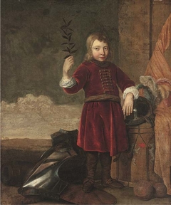 Allegory of Peace (portrait of a boy with military equipment) by Cornelis Brisé