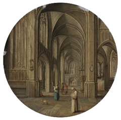 An Interior of a Church, with Figures by Hendrik van Steenwijk II