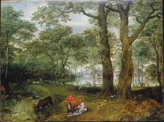 Animals Grazing beneath Trees by Lucas van Valckenborch