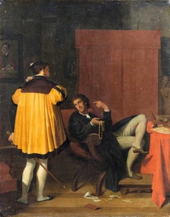 Aretino and Charles V's Ambassador by Jean-Auguste-Dominique Ingres