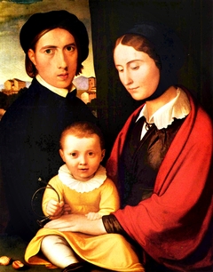 Artist's Self-portrait with Wife and Son Alfons by Johann Friedrich Overbeck