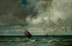 Barks Fleeing Before the Storm by Jules Dupré