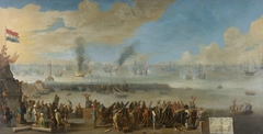 Battle of Livorno, 14 March 1653, an incident from the First Anglo-Dutch War by Unknown Artist