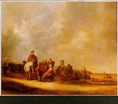 Beach scenes with fish market by Benjamin Gerritsz Cuyp