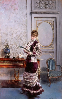 Berthe admiring a fan by Giovanni Boldini