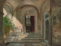 Bonn Minster, View of the Cloister in the Church by Fritz von Wille