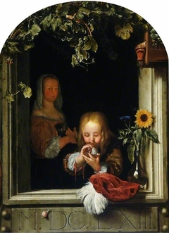 Boy Blowing Bubbles by Frans van Mieris the Elder