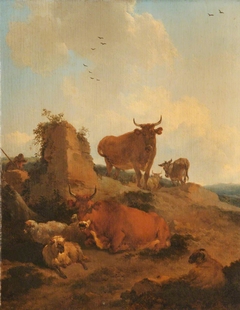 Cattle and Sheep in a Landscape by Nicolaes Pieterszoon Berchem