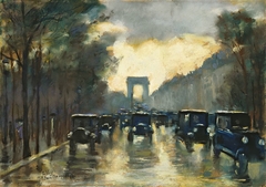 Champs-Elysees with Arc de Triomphe, Paris by Lesser Ury