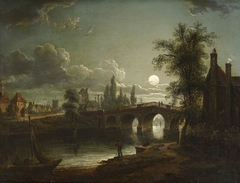 Chertsey Bridge by Moonlight by Sebastian Pether