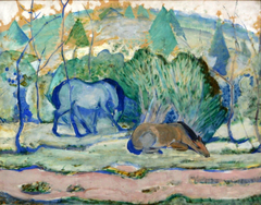 Chevaux au pâturage by Franz Marc