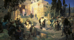 A depiction of Jesus and the woman taken in adultery by Vasily Polenov