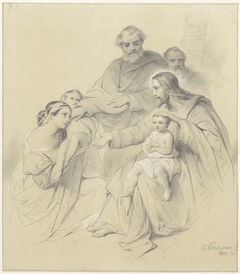 Christus zegent de kinderen by Cornelis Kruseman