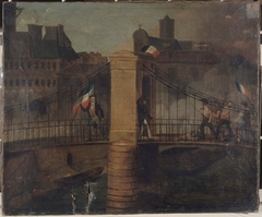 Combat du pont d'Arcole à Paris, le 28 juillet 1830 by Anonymous