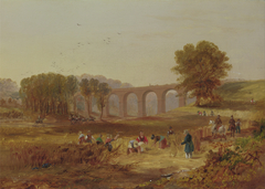 Corby Viaduct, the Newcastle and Carlisle Railway by James Wilson Carmichael