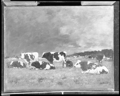 Cows in a Pasture, Deauville by Eugène Louis Boudin