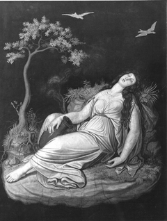 Das Märchen von Amor und Psyche: Psyche schlafend by Wilhelm von Kaulbach