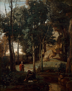 Democritus and the Abderitans, landscape by Jean-Baptiste-Camille Corot