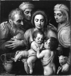 Die Heilige Familie mit Anna, Elisabeth und Johannes by Frans Floris I