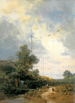 Die Schwalben (Telegraph) by Carl Spitzweg