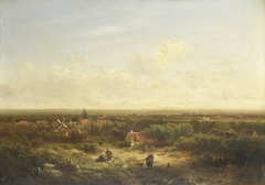 Distant View with a Village by Pieter Lodewijk Francisco Kluyver