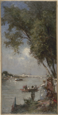 Esquisse pour le salon des Arts de l'Hôtel de Ville de Paris : La Seine au Bas-Meudon by Gustave Colin